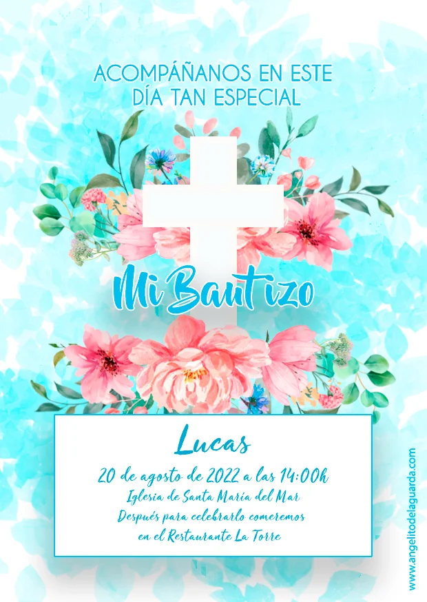 invitación recordatorio bautizo